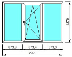 Пластиковое окно REHAU INTELIO трехстворчатое 80/6 ROTO-NT